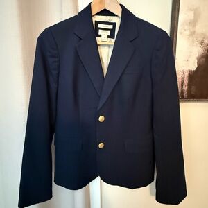 J. Crew Navy Schoolboy Dark Blazer with Gold Buttons